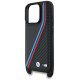 BMW M Edition Carbon Tricolor Lines & Strap Case for iPhone 16 Pro Max - Black