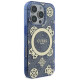 Guess GUHMP16XH4PYEEB iPhone 16 Pro Max 6.9" blue/blue hardcase IML Peony On 4G Background MagSafe
