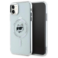 Karl Lagerfeld IML Metal Choupette Head MagSafe iPhone 11 Case - White