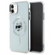 Karl Lagerfeld IML Metal Choupette Head MagSafe iPhone 11 Case - White