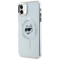 Karl Lagerfeld IML Metal Choupette Head MagSafe iPhone 11 Case - White
