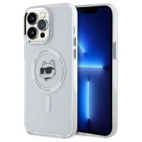 Karl Lagerfeld IML Metal Choupette Head MagSafe iPhone 13 Pro Case - White