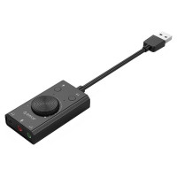 Orico SC2 External Multifunction Sound Card with USB-A - Black