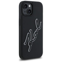 Karl Lagerfeld 3D Rubber Signature iPhone 15 Case - Black