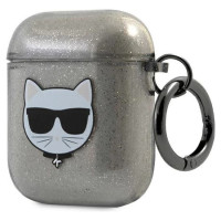 Karl Lagerfeld KLA2UCHGK AirPods 1/2 cover black/black Glitter Choupette
