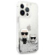 Karl Lagerfeld Liquid Glitter Karl&Choupette case for iPhone 13 Pro / 13 6.1" - silver