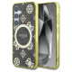 Guess 4G Background Gold Electroplated Peony Pattern MagSafe case for Samsung Galaxy S25 brown