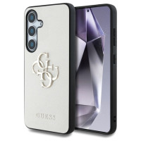 Guess Grained Big 4G Logo Small Classic Logo case for Samsung Galaxy S25 beige