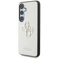 Guess Grained Big 4G Logo Small Classic Logo case for Samsung Galaxy S25 beige