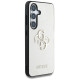 Guess Grained Big 4G Logo Small Classic Logo case for Samsung Galaxy S25 beige