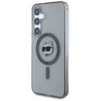Karl Lagerfeld Button Choupette Head Printed Logo MagSafe Samsung Galaxy S25 case black