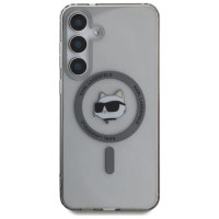 Karl Lagerfeld Button Choupette Head Printed Logo MagSafe Samsung Galaxy S25 case black