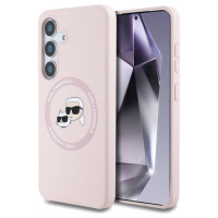 Karl Lagerfeld Silicone Double Heads And Circle MagSafe Samsung Galaxy S25 Case Pink