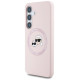 Karl Lagerfeld Silicone Double Heads And Circle MagSafe Samsung Galaxy S25 Case Pink