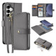 Dux Ducis Lawa Leather Case for Samsung Galaxy S25 with Detachable Magnetic Wallet - Gray