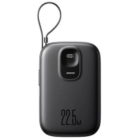 Joyroom JR-PBF18 22.5W 10000mAh Powerbank with Built-in Lightning Cable + USB-C Cable 0.25 cm - Black