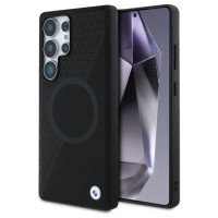 BMW Leather Half Textured MagSafe Case for Samsung Galaxy S25 Ultra - Black