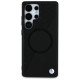 BMW Leather Half Textured MagSafe Case for Samsung Galaxy S25 Ultra - Black