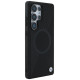 BMW Leather Half Textured MagSafe Case for Samsung Galaxy S25 Ultra - Black