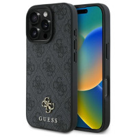 Guess HC PU 4G Small 4G and Classic Case for iPhone 16 Pro Max MagSafe - Black