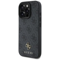 Guess HC PU 4G Small 4G and Classic Case for iPhone 16 Pro Max MagSafe - Black
