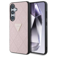 Guess Hot Stamp 4G Pattern Triangle Metal Logo Case for Samsung Galaxy S25 - Pink