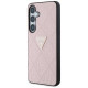 Guess Hot Stamp 4G Pattern Triangle Metal Logo Case for Samsung Galaxy S25 - Pink