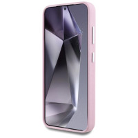 Karl Lagerfeld Saffiano Full Wrapped Elongated Metal Logo MagSafe Case for Samsung Galaxy S25+ - Pink
