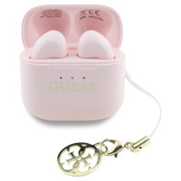 Guess TWS Guess Glossy Effect Printed Classic Logo & Charm Headphones - Pink