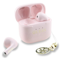Guess TWS Guess Glossy Effect Printed Classic Logo & Charm Headphones - Pink