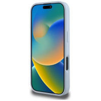 Guess Grained Big 4G Logo Small Classic Logo case for iPhone 16 Pro - blue
