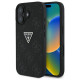 Guess Hot Stamp 4G Pattern Triangle Metal Logo case for iPhone 16 - black