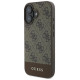 Guess 4G Bottom Stripe Case for iPhone 16 Plus 6.7" - Brown