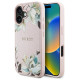 Guess Grained Printed Flower Pattern MagSafe iPhone 16 Case Pink