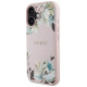 Guess Grained Printed Flower Pattern MagSafe iPhone 16 Case Pink
