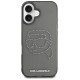 Karl Lagerfeld IML Rhinestones Karl Head Case for iPhone 16 Black