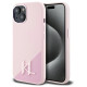 Karl Lagerfeld Silicone Shadow Metal Initial MagSafe iPhone 15 Case Pink