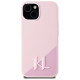 Karl Lagerfeld Silicone Shadow Metal Initial MagSafe iPhone 15 Case Pink