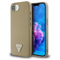 Guess Grained Triangle MagSafe case for iPhone 16e - brown