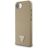 Guess Grained Triangle MagSafe case for iPhone 16e - brown