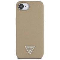Guess Grained Triangle MagSafe case for iPhone 16e - brown