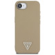 Guess Grained Triangle MagSafe case for iPhone 16e - brown