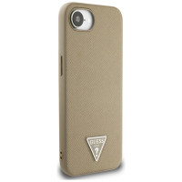 Guess Grained Triangle MagSafe case for iPhone 16e - brown