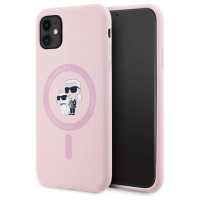 Karl Lagerfeld Silicone Karl&Choupette MagSafe iPhone 11 Case - Pink