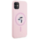 Karl Lagerfeld Silicone Karl&Choupette MagSafe iPhone 11 Case - Pink