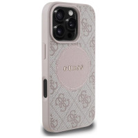 Guess 4G Circle Classic Logo MagSafe case for iPhone 16 Pro Max - pink