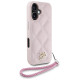 Karl Lagerfeld Quilted Initial Logo & Chain Strap iPhone 16 Case - Pink