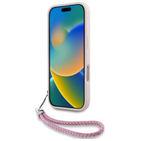 Karl Lagerfeld Quilted Initial Logo & Chain Strap iPhone 16 Case - Pink