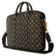 Guess 4G Peony Front Pocket Zipper Triangle Logo Laptop Bag 16" - Black