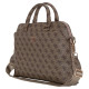 Guess 4G Zipper Pocket Triangle Logo 15" Laptop Bag - Brown